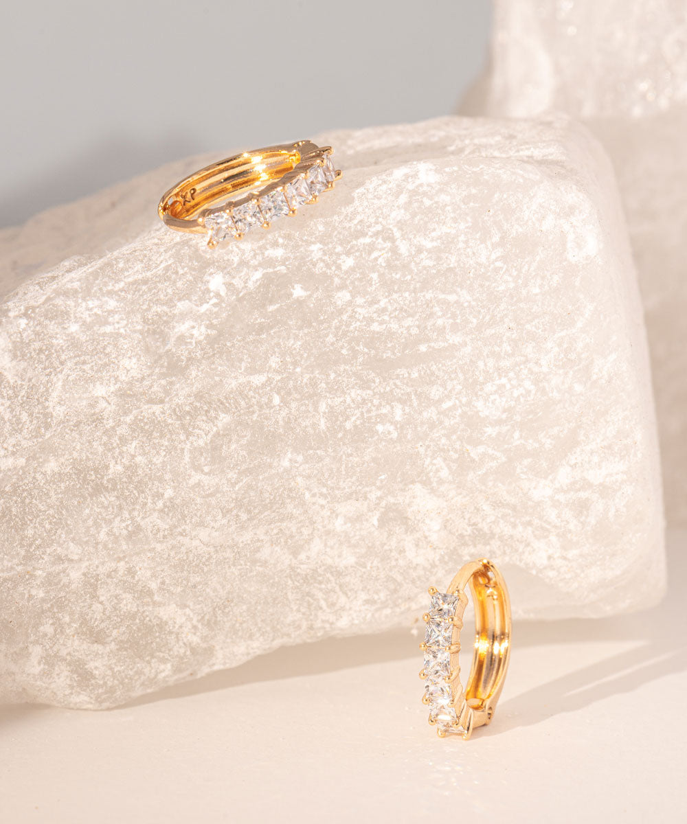 Argollas Brilliant Rosé | acero inoxidable | baño de oro rosa 18k | Mellany Joyas